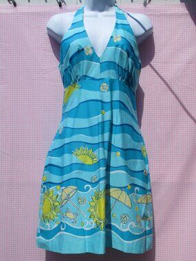 Lilly Pulitzer "Celia" Beach & Tennis Club Halter Dress sz 4